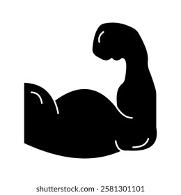Strong hand line icon. Simple outline style. Muscle, arm, bicep, power, protein, man, strength, flex, human body concept. Vector illustration isolated on white