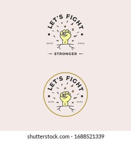 Strong hand logo design vector illustration