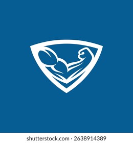 Strong Hand Shield Logo design vector illustration