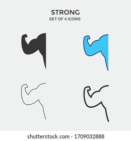 icono del constructor de cuerpo de vectores fuertes
