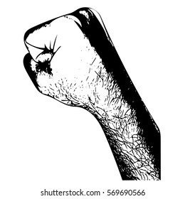 strong hand vector illustration hand drawn