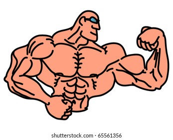 Strong handsome bodybuilder/Bodybuilder/Muscles