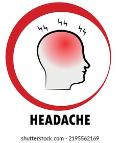 Strong Headache Pain Symptom Disease Head Stock Vector (Royalty Free ...