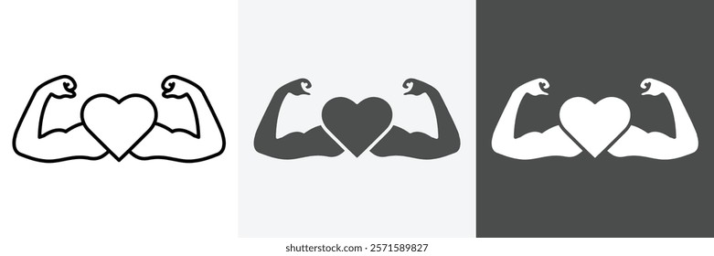 Strong Health icon set vector art