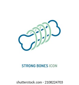 Strong healthy bones icon. Human health medical pictogram. Outline sign useful for packaging web graphic design. Medicine, healthcare concept. Editable vector illustration isolated on white background
