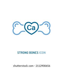 Strong healthy bones icon. Human health medical pictogram. Outline sign useful for packaging web graphic design. Medicine, healthcare concept. Editable vector illustration isolated on white background