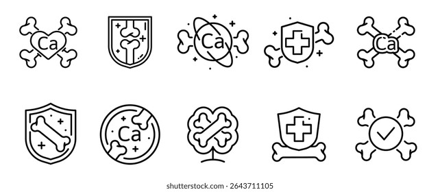 Strong healthy bones icon. Human health set icon