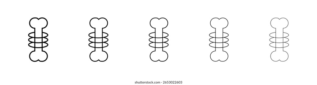 Forte ícone de bones saudáveis ou estilo preto de contorno de ilustração de logotipo