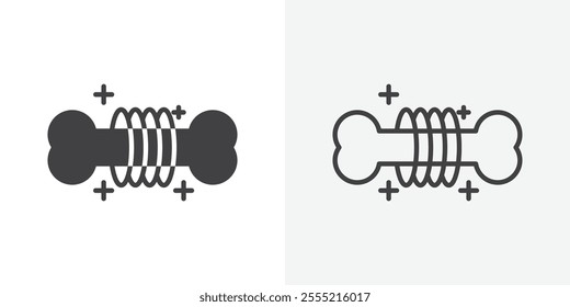 Strong healthy bones icon. outlined vector style.