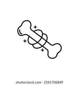 Strong healthy bones icon Simple thin line flat symbol