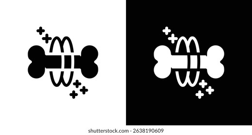 Strong healthy bones icon in solid flat trendy design style.