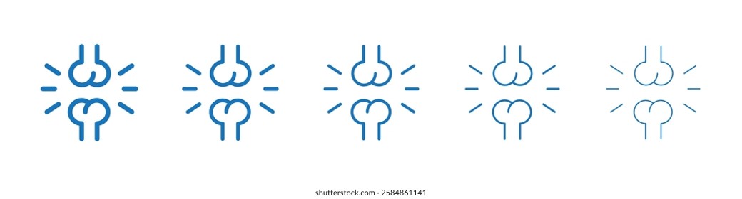 Strong healthy bones icon Symbol collection thin outline set
