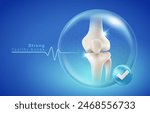 Strong healthy bones medical symbol of human health. Orthopedic protection design concept for medicine, clinic, pharmacy, orthopedic hospital. Vector illustration file.
