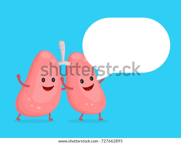 Strong Healthy Happy Lungs Character Talking Stock Vector (Royalty Free ...