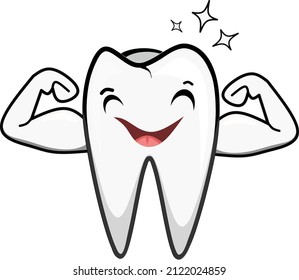 strong and healthy teeth illustration expression picture