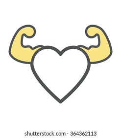 Strong Heart Colored Vector Icon