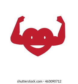 Strong heart concept-vector