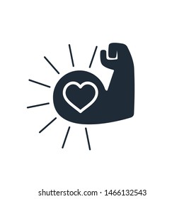 Strong Heart. Health. Vector Icon On White Background.