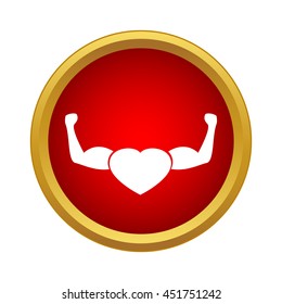 Strong heart icon in simple style on a white background