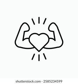 Strong heart icon. simple vector icon