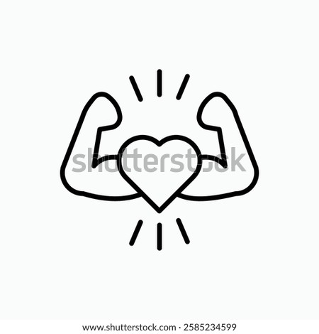 Strong heart icon. simple vector icon
