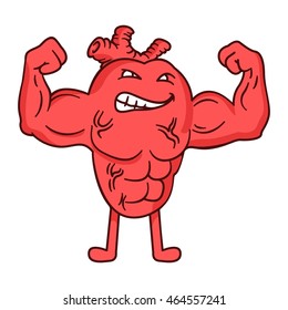 Strong heart vector illustration with gradients