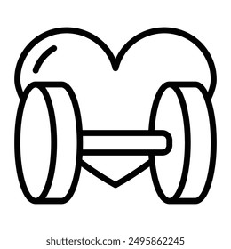 Diseño de iconos de línea de Vector de corazón fuerte