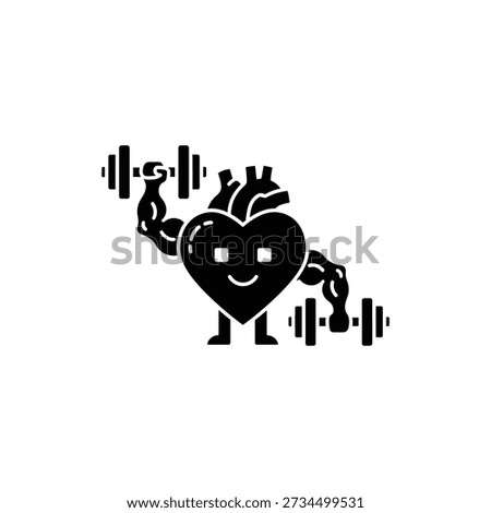 Strong Heart Weightlifting Icon Representing Cardiovascular Fitness
