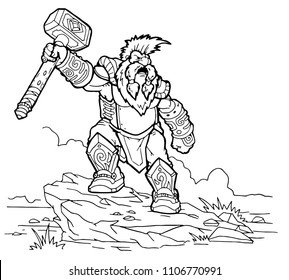 Strong Hero Vector Image Fantasy Dwarf Stock Vector (Royalty Free ...