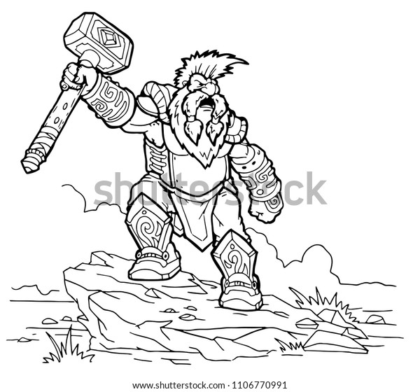 Strong Hero Vector Image Fantasy Dwarf Stock Vector (Royalty Free ...