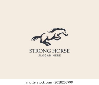 strong horse logo run creative animal vector