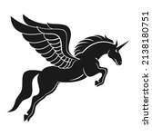 Strong horse with wings illustration vector design
