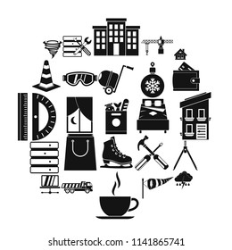 Strong house icons set. Simple set of 25 strong house vector icons for web isolated on white background