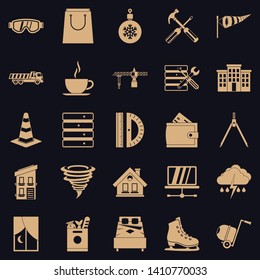 Strong house icons set. Simple set of 25 strong house vector icons for web for any design