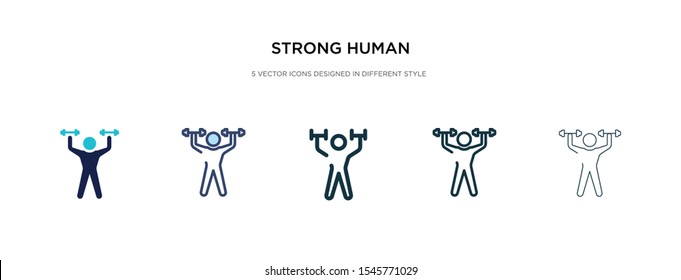 strong human icon in different style vector illustration. two colored and black strong human vector icons designed in filled, outline, line and stroke style can be used for web, mobile, ui