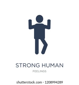 strong human icon. Trendy flat vector strong human icon on white background from Feelings collection, vector illustration can be use for web and mobile, eps10