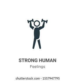 Strong human vector icon on white background. Flat vector strong human icon symbol sign from modern feelings collection for mobile concept and web apps design.