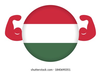Fuerte ilustración húngara (bandera húngara circular y bíep)
