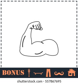 Strong icon flat. Simple vector symbol and bonus icon