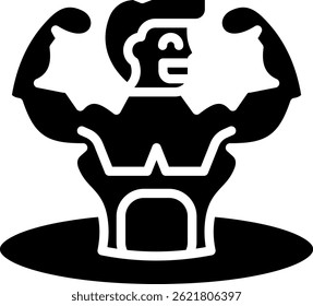 Ilustração do vetor de glifo de ícone forte