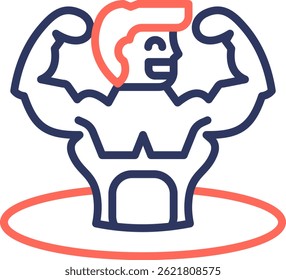 Ilustração de vetor de cor de linha de ícone forte