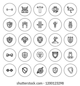 Strong Icon Set Collection 25 Outline Stock Vector (Royalty Free ...