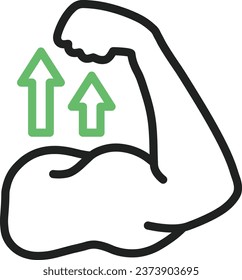 Starkes Symbol, Vektorbild. Geeignet für mobile Applikationen und Printmedien.