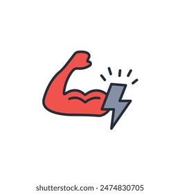 Strong icon. vector.Editable stroke.linear style sign for use web design,logo.Symbol illustration.