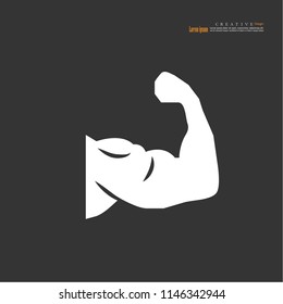 Strong icon.muscle sign. Vector illustration.