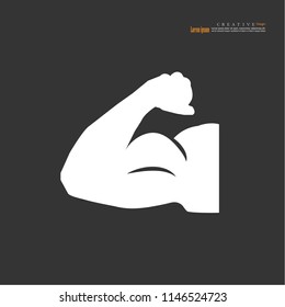Strong icon.muscle sign. Vector illustration.