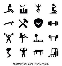 Strong Icons Set 16 Editable Filled Stock Vector (Royalty Free ...