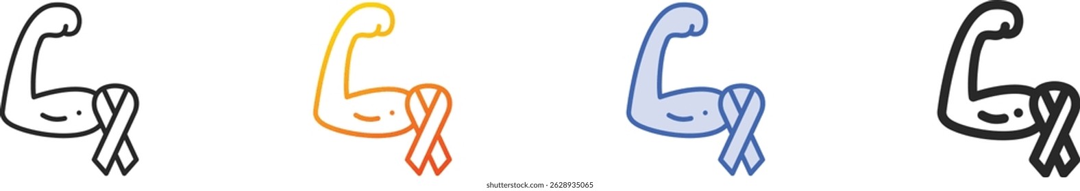 strong icon.Thin Linear, Gradient, Blue Stroke and bold Style Design Isolated On White Background