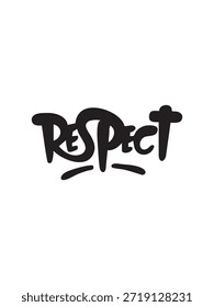Un gráfico de Vector fuerte e impactante de la palabra Respect en una fuente minimalista y autorizada para mensajes sociales.