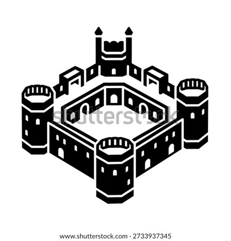 A strong and imposing medieval castle, a symbol of historical architecture and defense, with towers and walls.